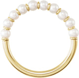 14K Gold Cultured White Freshwater Pearl Freshwater Pearl Ring – 3 mm - Yellow Gold - view 2