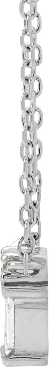 Platinum Straight Baguette Natural Diamond Baguette Bar Necklace – up to 0.05 CTW - view 2