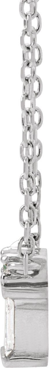 Platinum Straight Baguette Natural Diamond Baguette Bar Necklace – up to 0.05 CTW - view 2