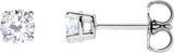 14K Gold Lab-Grown Moissanite Round 4-Prong Lightweight Stud Earrings - White Gold