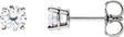 Platinum Lab-Grown Moissanite Round 4-Prong Lightweight Stud Earrings