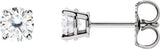 Platinum Lab-Grown Moissanite Round 4-Prong Lightweight Stud Earrings