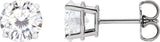Platinum Lab-Grown Moissanite Round 4-Prong Lightweight Stud Earrings