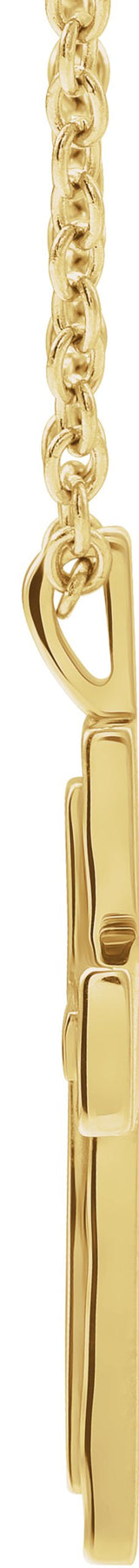 14K Gold Textured Cross Necklace or Pendant - Yellow Gold - view 2