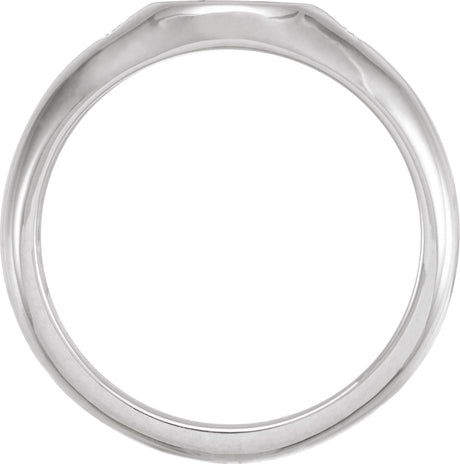 Men's Platinum Natural Diamond Round Signet Ring – 06 CTW - view 2