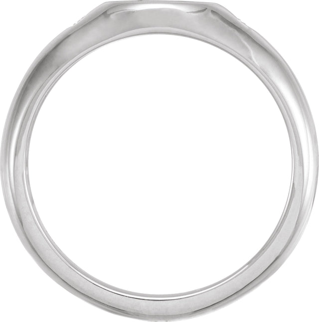 Men's Platinum Natural Diamond Round Signet Ring – 06 CTW - view 2