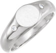 Men's Platinum Natural Diamond Round Signet Ring – 06 CTW