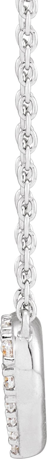 14K Gold Lab-Grown Diamond Heart Necklace - White Gold - view 2