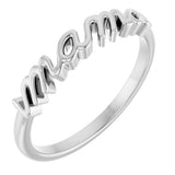 14K Gold Mama Ring - White Gold
