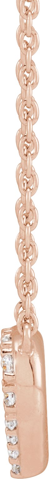 14K Gold Lab-Grown Diamond Heart Necklace - Rose Gold - view 2