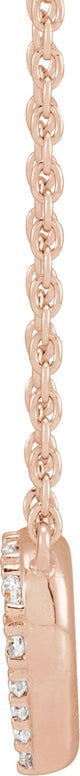 14K Gold Lab-Grown Diamond Heart Necklace - Rose Gold - view 2