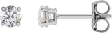 14K Gold Lab-Grown Diamond Round 4-Prong Lightweight Stud Earrings – 2.5-7.25mm Stones - White Gold