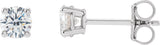 14K Gold Lab-Grown Diamond Round 4-Prong Lightweight Stud Earrings – 2.5-7.25mm Stones - White Gold