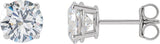 14K Gold Lab-Grown Diamond Round 4-Prong Lightweight Stud Earrings – 2.5-7.25mm Stones - White Gold