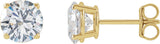 14K Gold Lab-Grown Diamond Round 4-Prong Lightweight Stud Earrings – up to 1 1/4 CTW - Yellow Gold