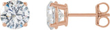 14K Gold Lab-Grown Diamond Round 4-Prong Lightweight Stud Earrings – 2.5-7.25mm Stones - Rose Gold