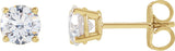 14K Gold Lab-Grown Diamond Round 4-Prong Lightweight Stud Earrings – 2.5-7.25mm Stones - Yellow Gold