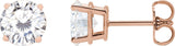14K Gold Lab-Grown Moissanite Round 4-Prong Lightweight Stud Earrings - Rose Gold