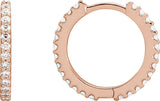 14K Gold Round Natural Diamond Accented Huggie Earrings – up to 1/4 CTW - Rose Gold