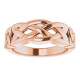 Men's 14K Gold Celtic-Inspired Ring (Style 9904) - Rose Gold - view 3