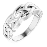 Men's 14K Gold Celtic-Inspired Ring (Style 9904) - White Gold