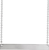 Platinum Engravable Bar Necklace