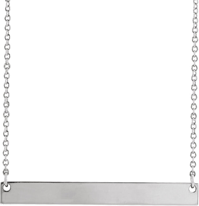 Platinum Engravable Bar Necklace