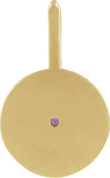 14K Gold Round Natural Amethyst & Natural Diamond Zodiac Pendant - Yellow Gold - view 9
