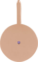 14K Gold Round Natural Amethyst & Natural Diamond Zodiac Pendant - Rose Gold - view 14