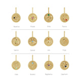 14K Gold Round Natural Amethyst & Natural Diamond Zodiac Pendant - Rose Gold - view 12