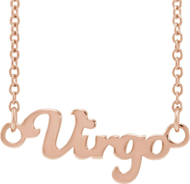 14K Gold Virgo Necklace - Rose Gold