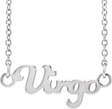 14K Gold Virgo Necklace - White Gold