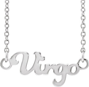 14K Gold Virgo Necklace - White Gold