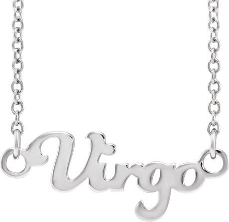 14K Gold Virgo Necklace - White Gold
