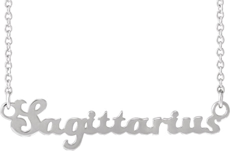 14K Gold Sagittarius Necklace - White Gold