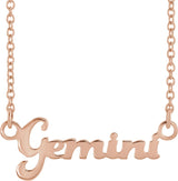 14K Gold Gemini Necklace - Rose Gold