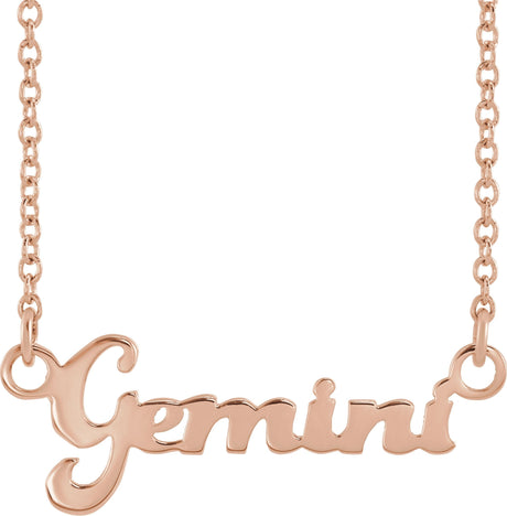 14K Gold Gemini Necklace - Rose Gold