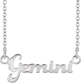 14K Gold Gemini Necklace - White Gold