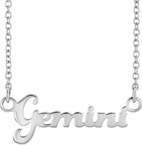 14K Gold Gemini Necklace - White Gold