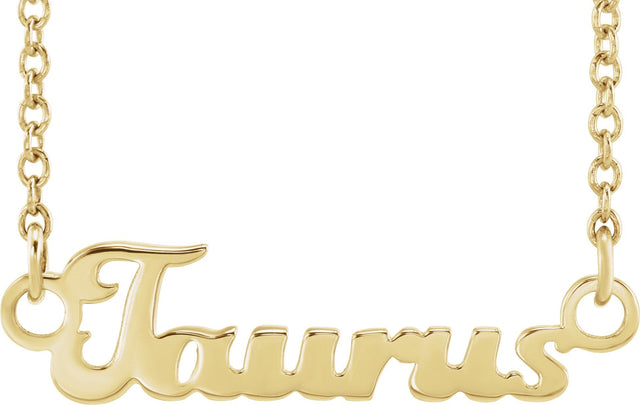 14K Gold Taurus Necklace - Yellow Gold