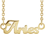 14K Gold Aries Necklace - Yellow Gold