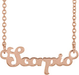 14K Gold Scorpio Necklace - Rose Gold