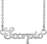 14K Gold Scorpio Necklace - White Gold