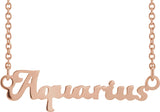 14K Gold Aquarius Necklace - Rose Gold