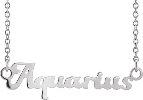 14K Gold Aquarius Necklace - White Gold