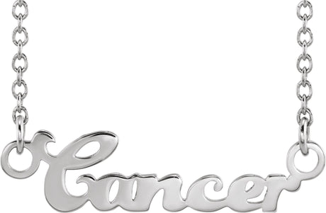 14K Gold Cancer Necklace - White Gold