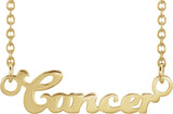 14K Gold Cancer Necklace - Yellow Gold