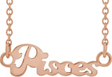 14K Gold Pisces Necklace - Rose Gold