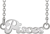14K Gold Pisces Necklace - White Gold