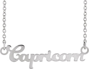 14K Gold Capricorn Necklace - White Gold